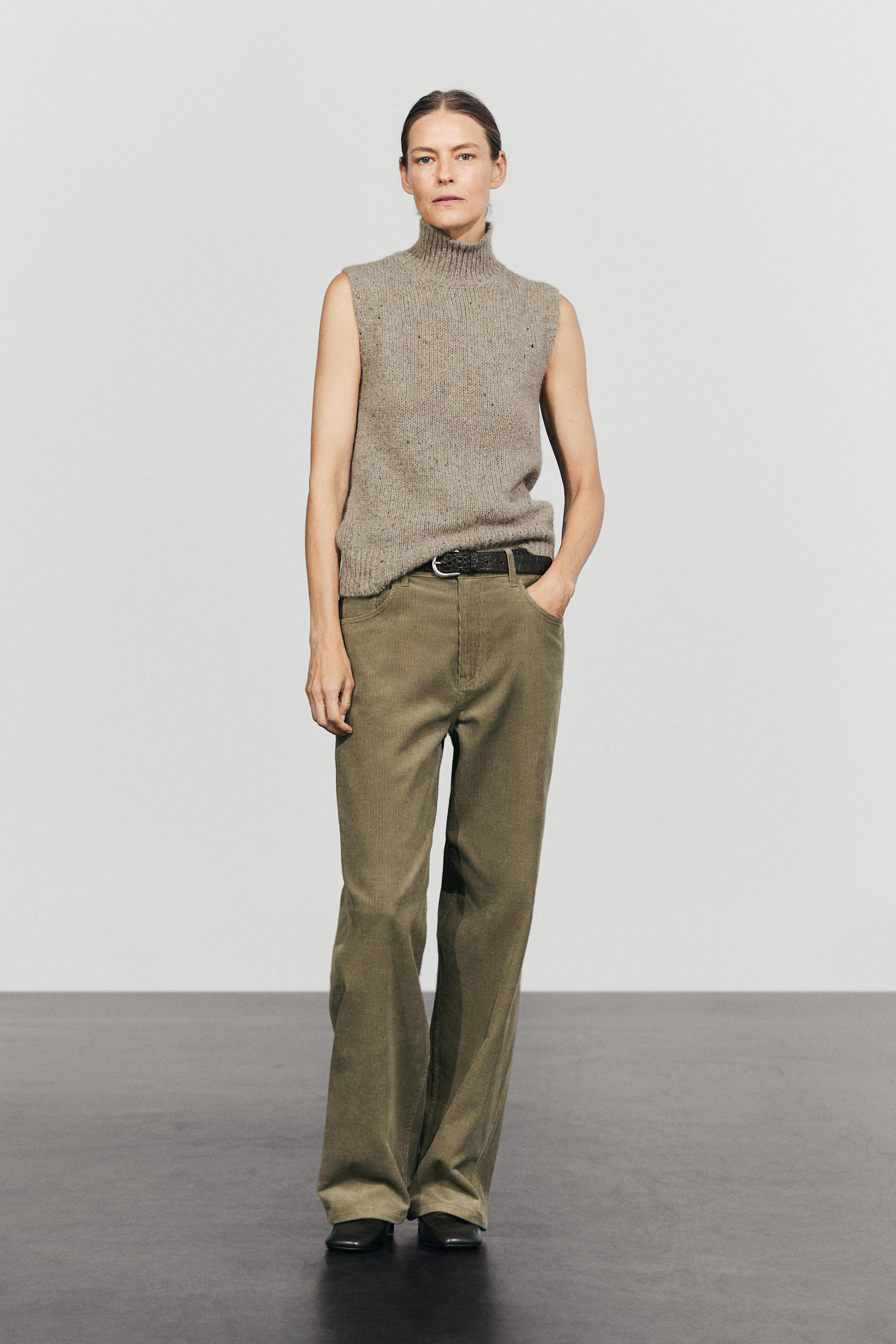 High neck knit vest
