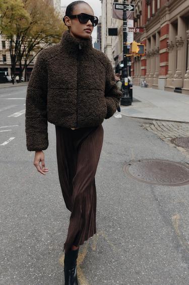 ANORAK BORREGUILLO CON ASILAMIENTO TÉRMICO - Marrón de Zara