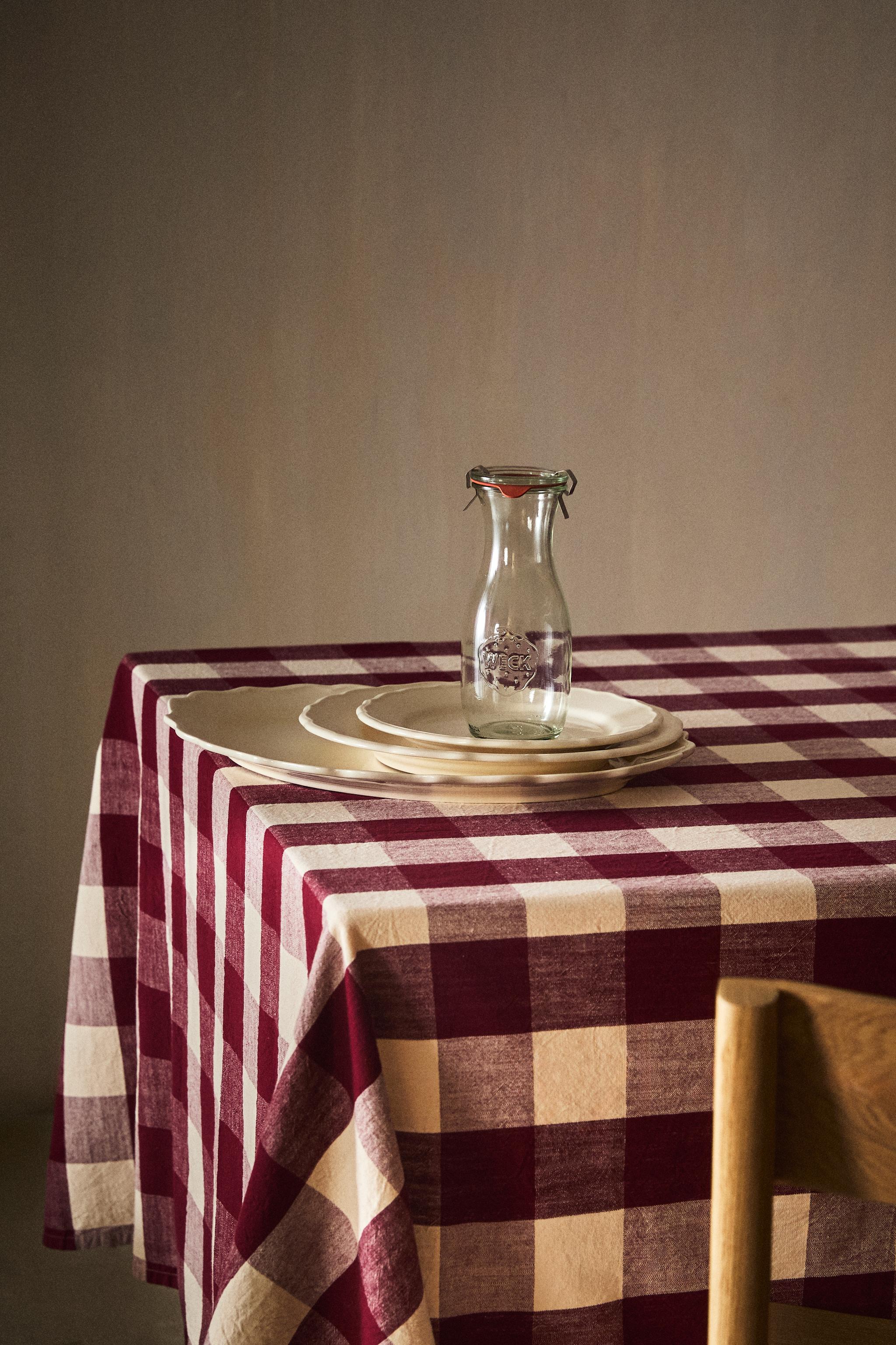 LARGE CHECK COTTON TABLECLOTH