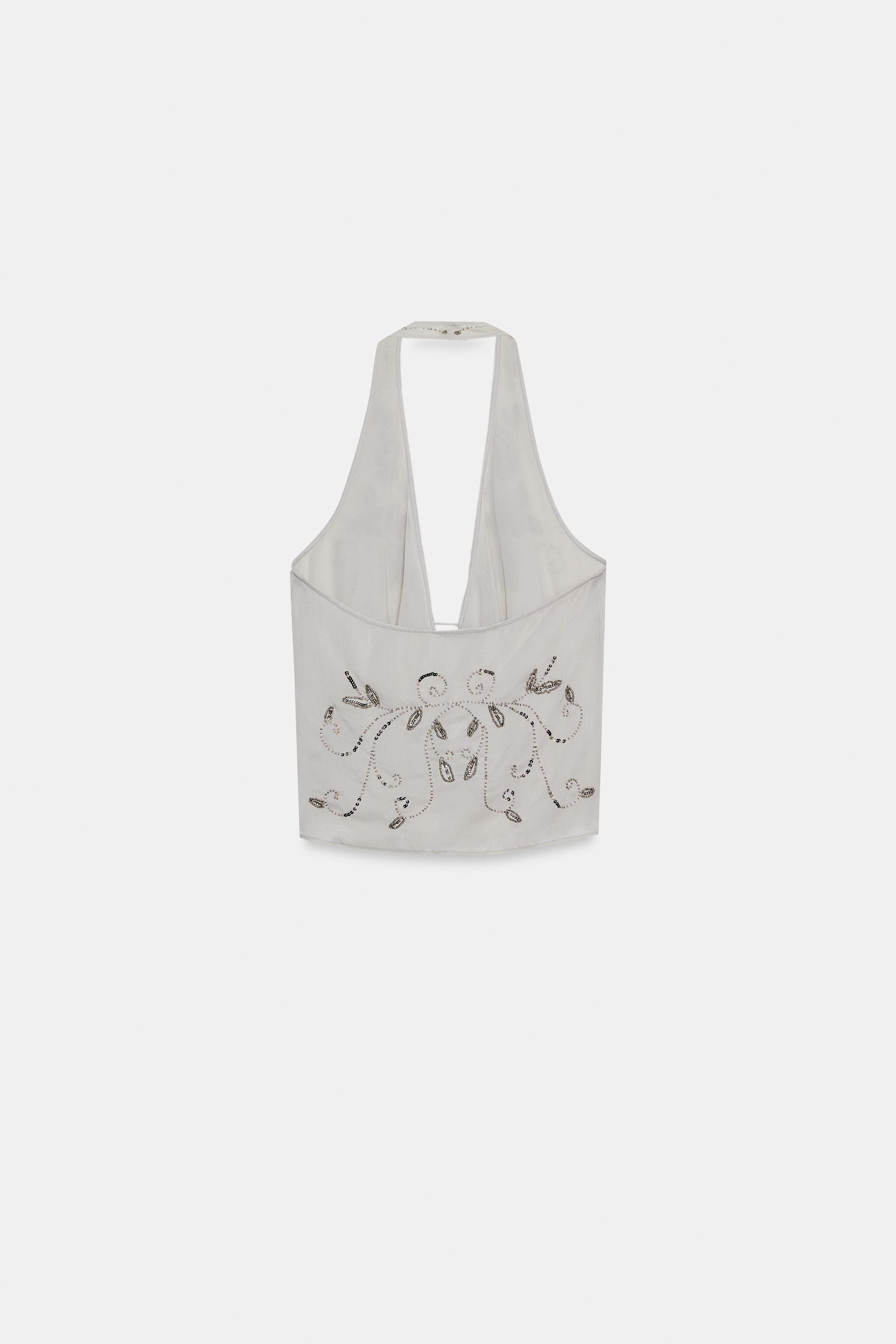 BEADED HALTER TOP
