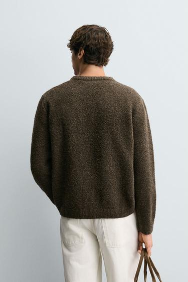 ARGYLE JACQUARD JUMPER - Brown by Zara - Image 2