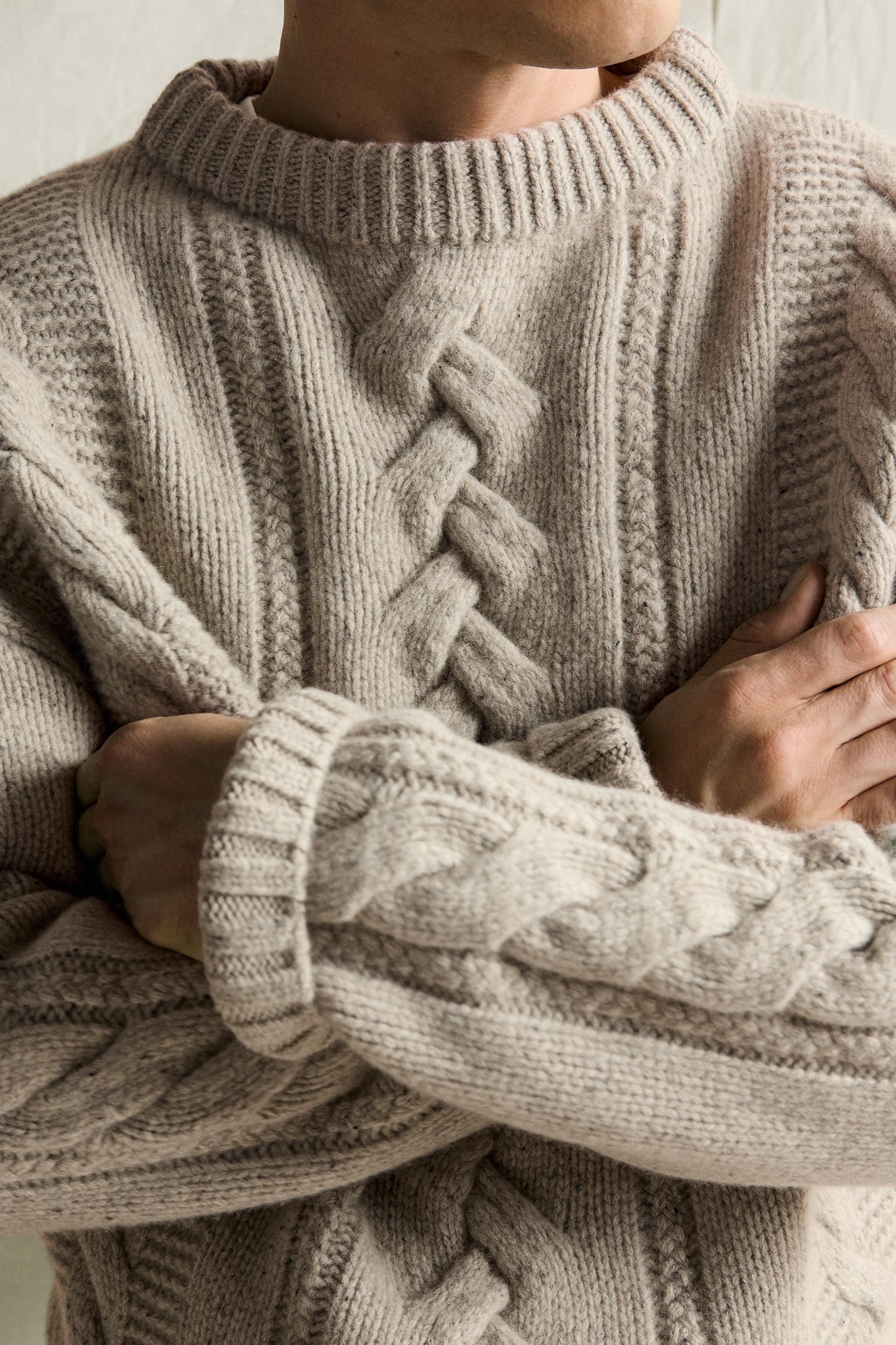 100% WOOL CABLE-KNIT BOTONATO JUMPER