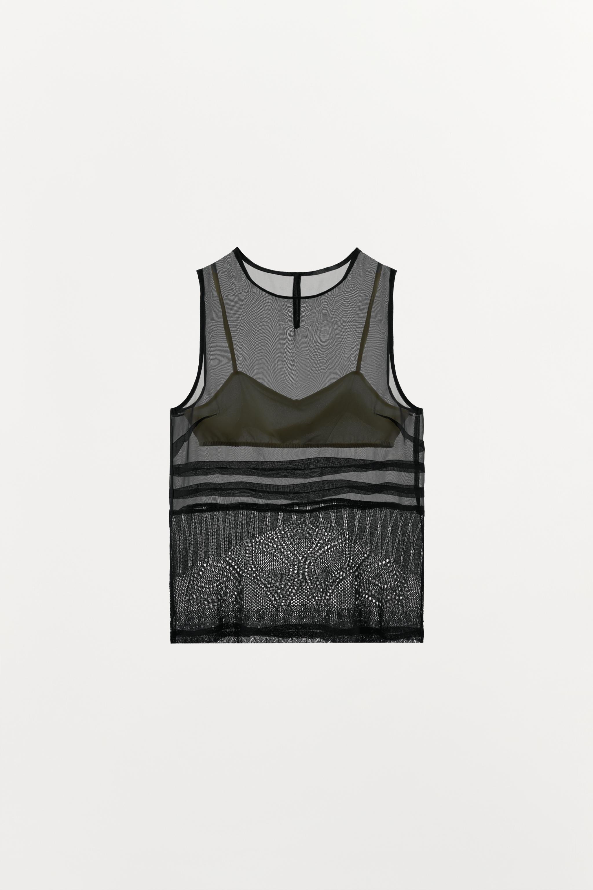Женские топы Zara ORGANZA KNIT TOP — фото 6