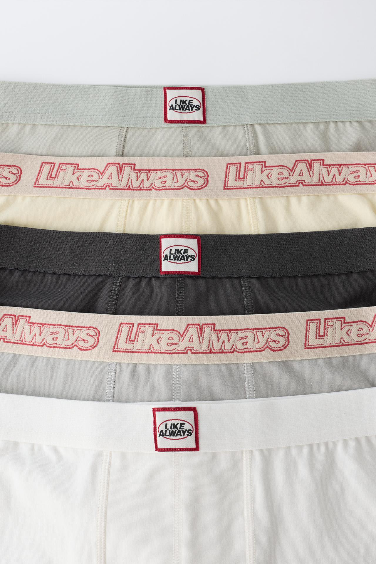 AGES 6-14 / FIVE-PACK OF LABELED BOXERS — Multicolored