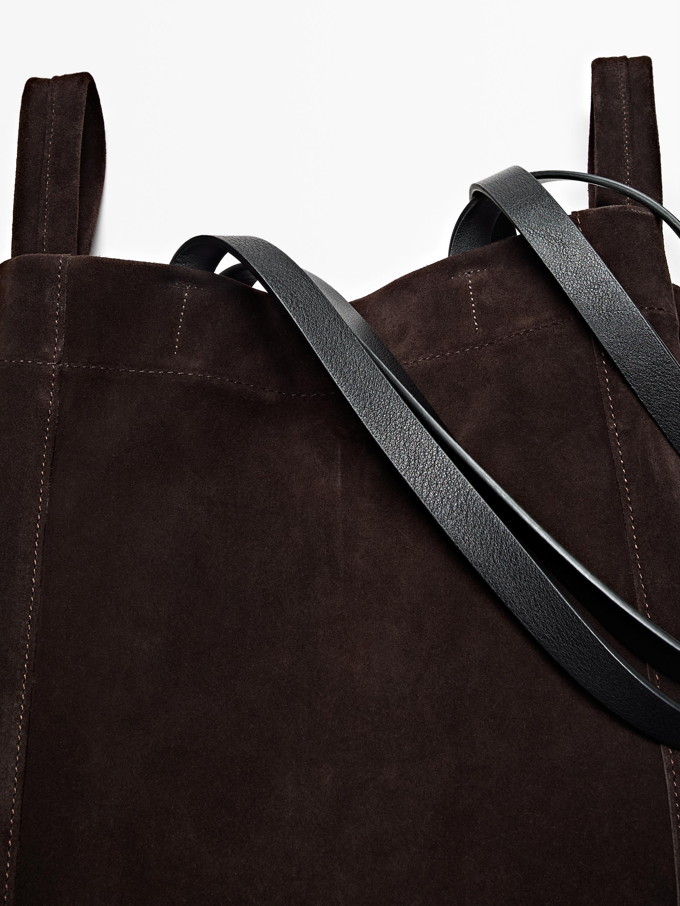 Sac cabas en croûte de cuir