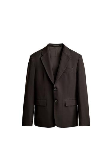 BLAZER COSTUME AVEC LAINE - Marron de Zara