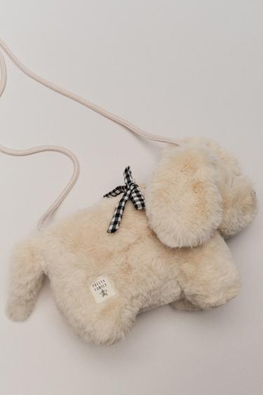 HUNDE-UMHÄNGETASCHE AUS KUNSTFELL - Gebrochenes Weiß von Zara