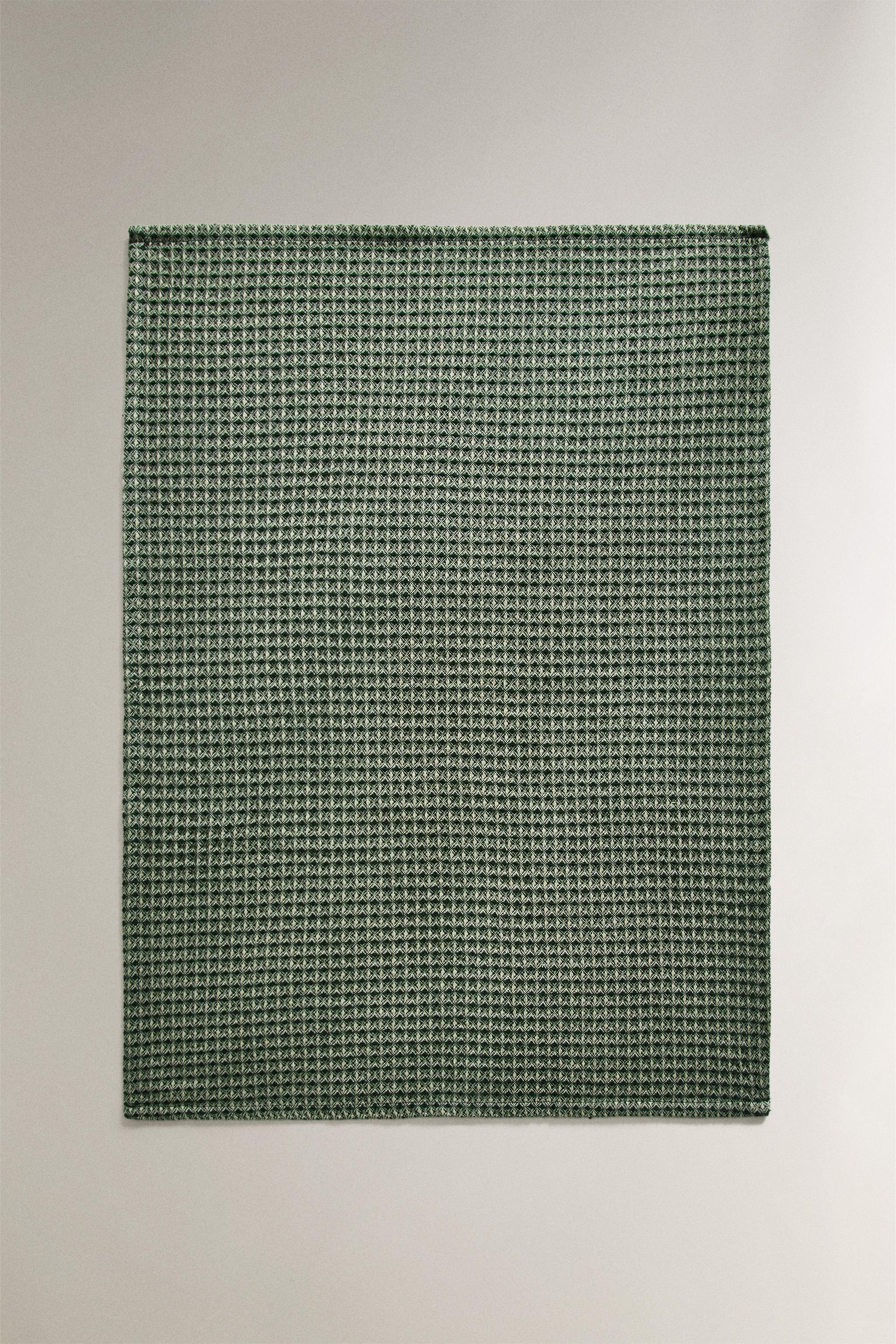 CHRISTMAS WAFFLE-KNIT COTTON KITCHEN TOWEL