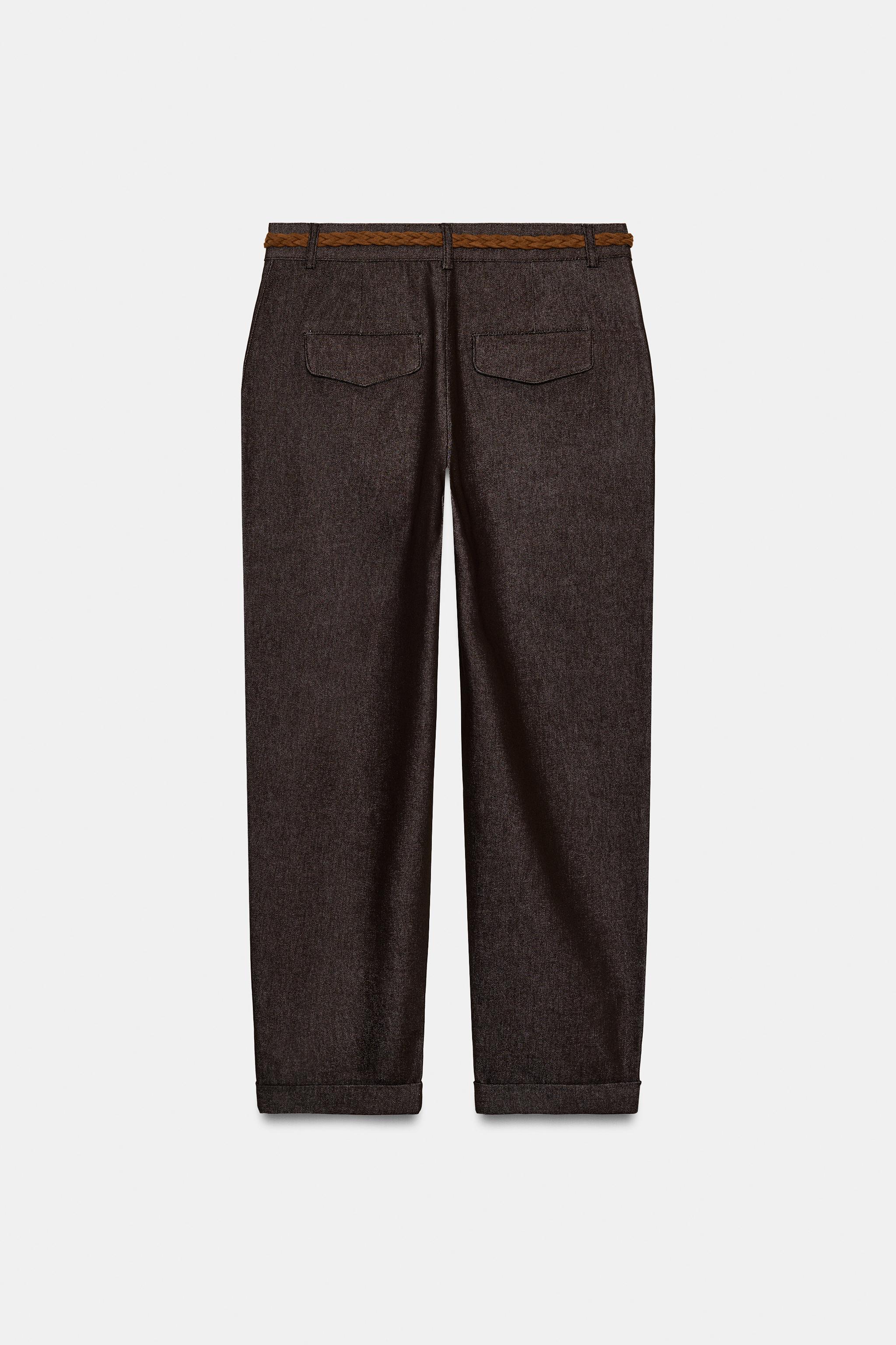 BRAIDED BELT CHINO PANTS