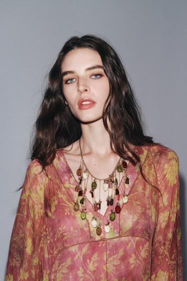 КАСКАДНЕ НАМИСТО З КАМІННЯМ - Золотий Zara - Зображення 0