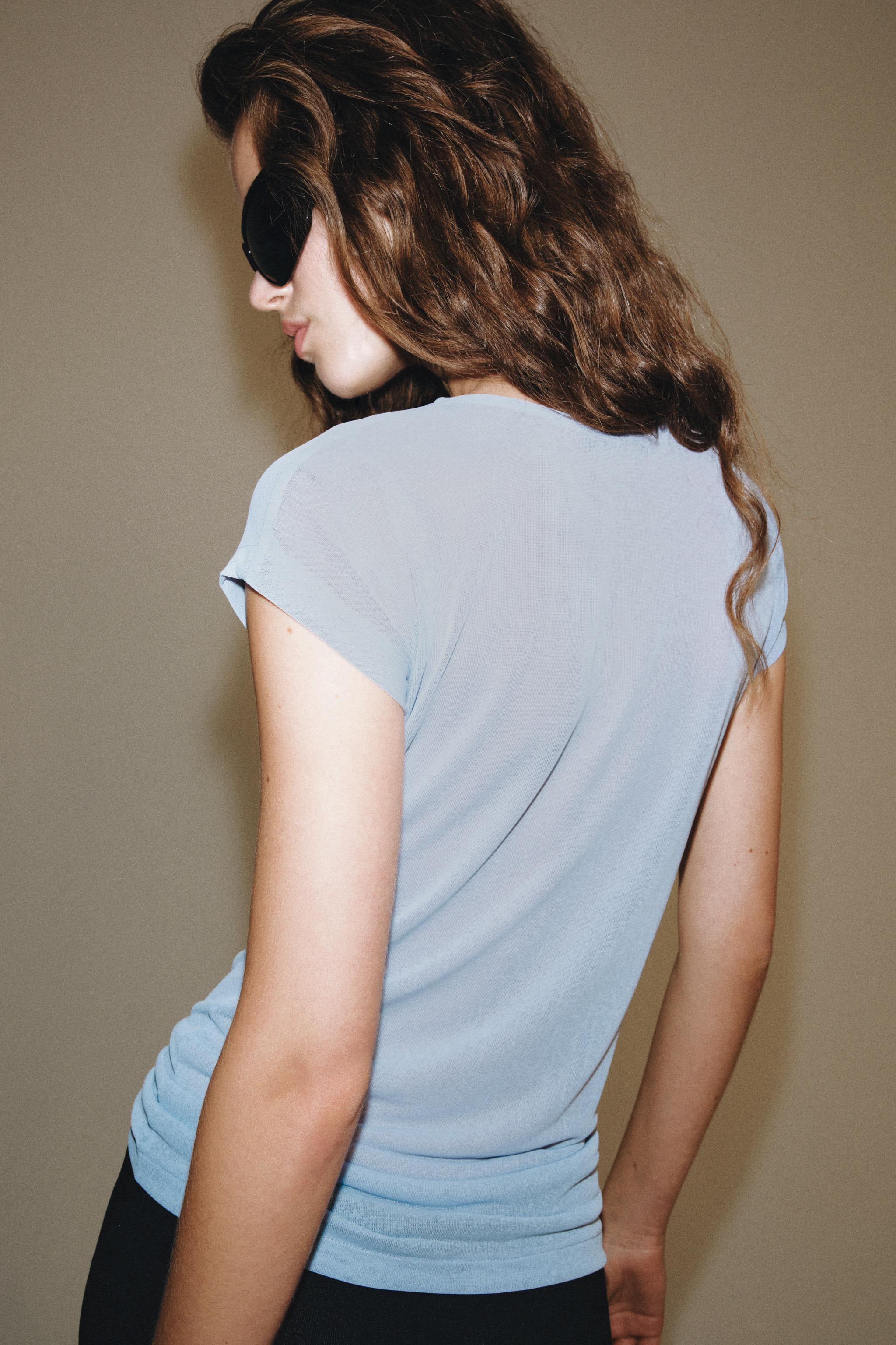 Zara SEMI-SHEER T-SHIRT — фото 3