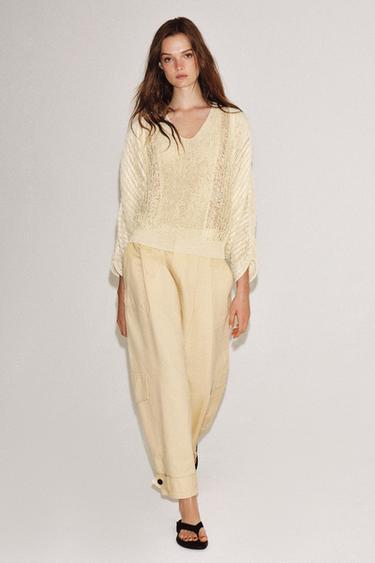 Zara AVATUD KOOTUD KARDIGAN - Ecru - Pilt 0
