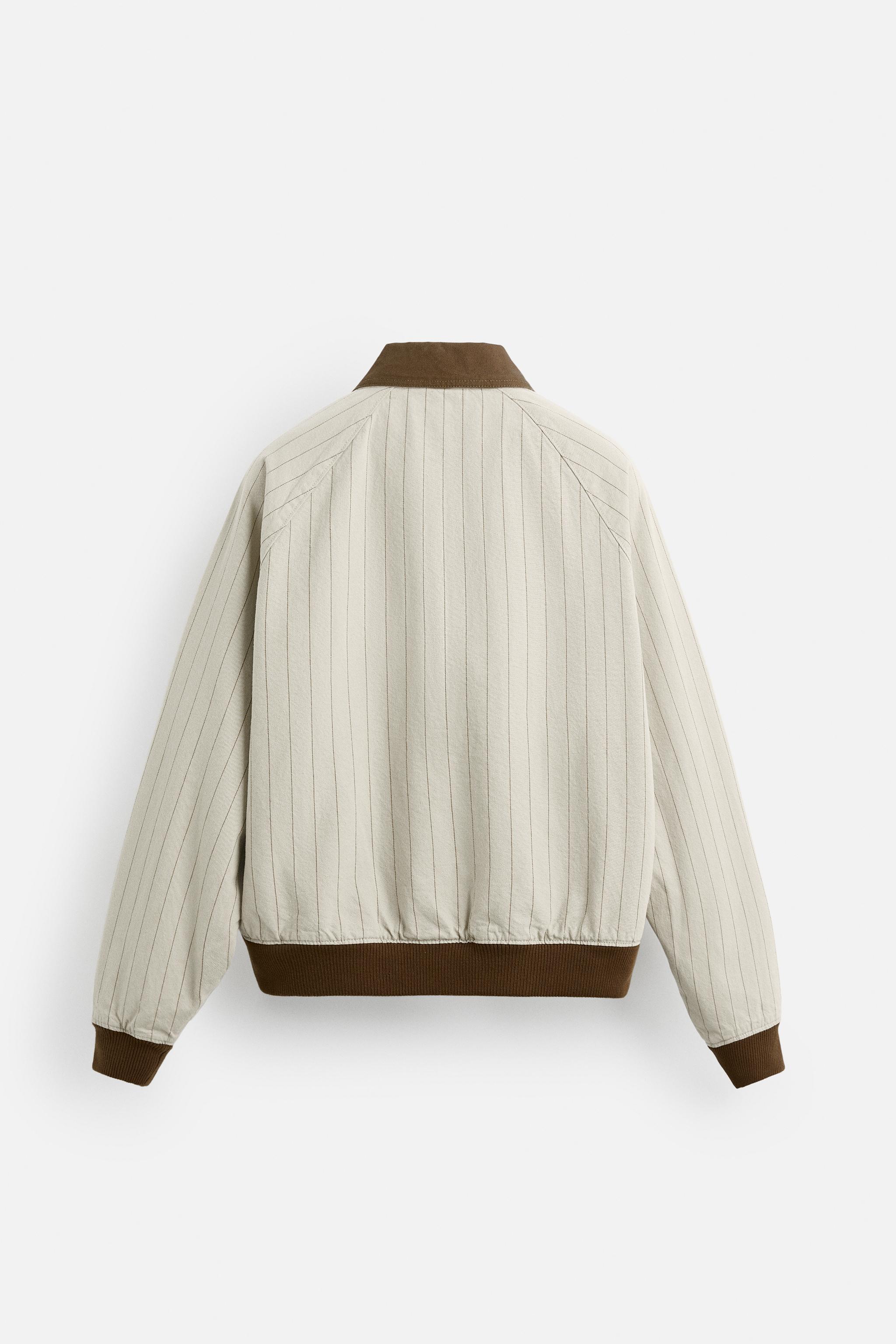 スペイン発送 ZARA ストライプコントラストジャケット 今季新作 スペイン発送 ZARA ストライプコントラストジャケット 今季新作