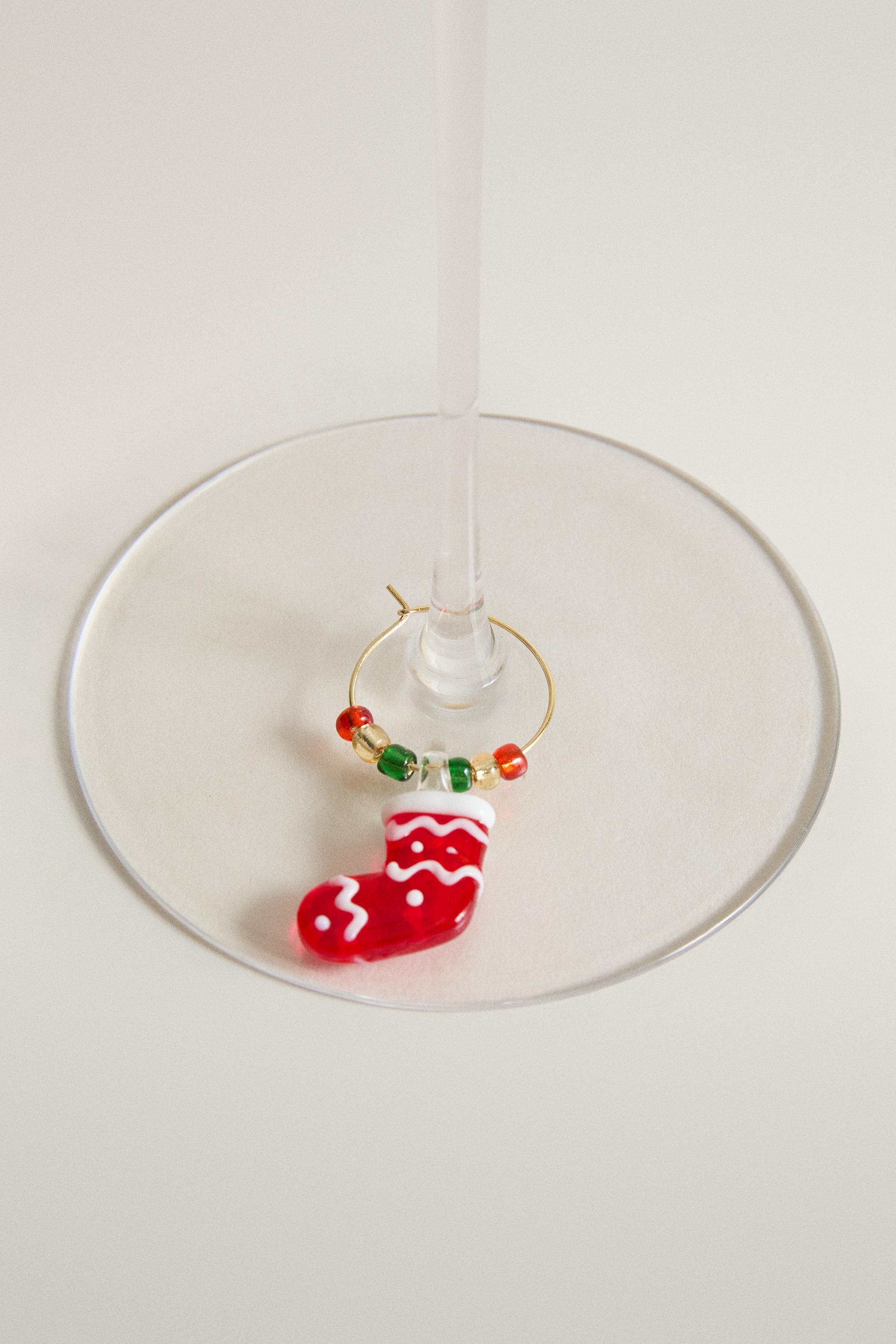 MARQUE-VERRES CHAUSSETTE NOËL (LOT DE 6)