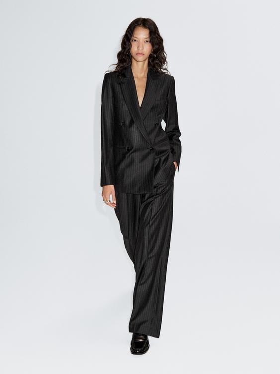 Double-breasted wool blazer