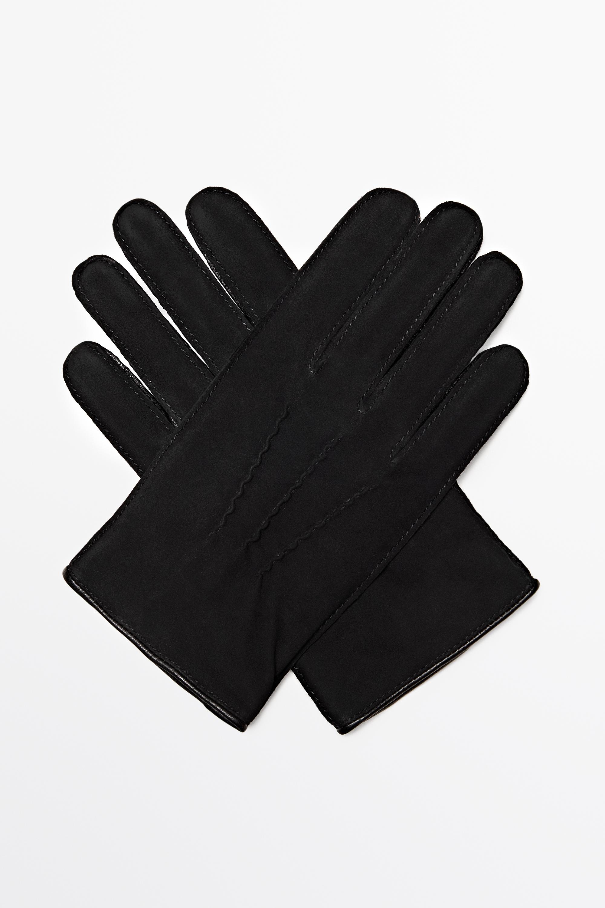 Contrast leather gloves - Brown | ZARA United States
