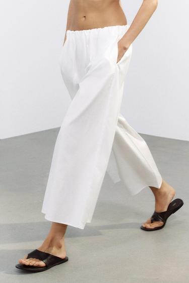 PANTALÓN CULOTTE - Blanco de Zara