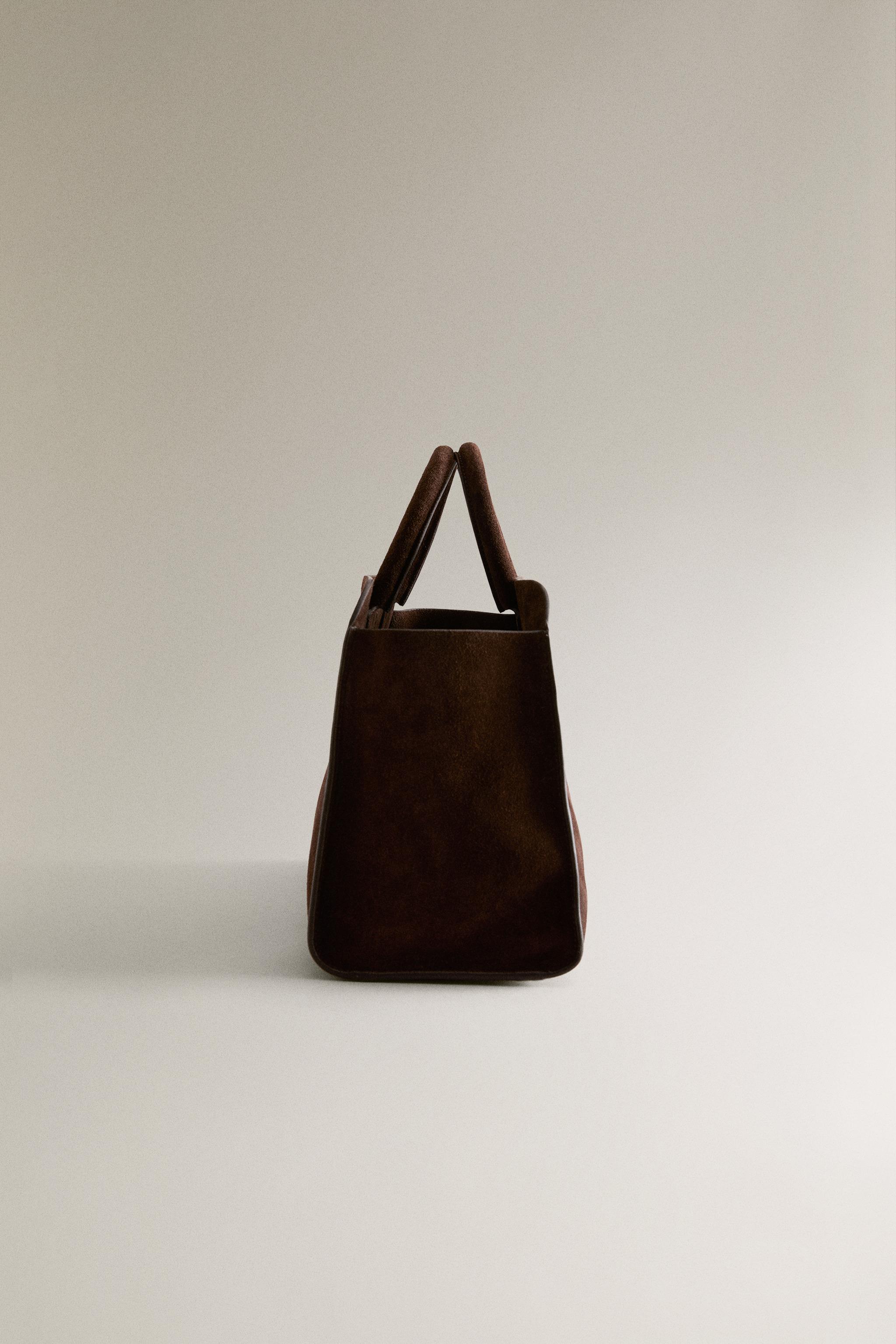 スエード レザー ミニトートバッグ - ブラウン | ZARA Japan / 日本