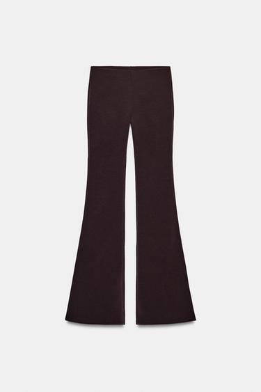 STRETCH FLARE TROUSERS - Dark brown by Zara