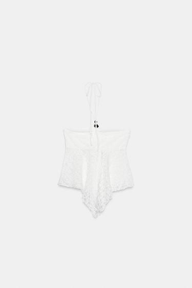 TOP DENTELLE EN POINTE - Blanc de Zara - Image 6
