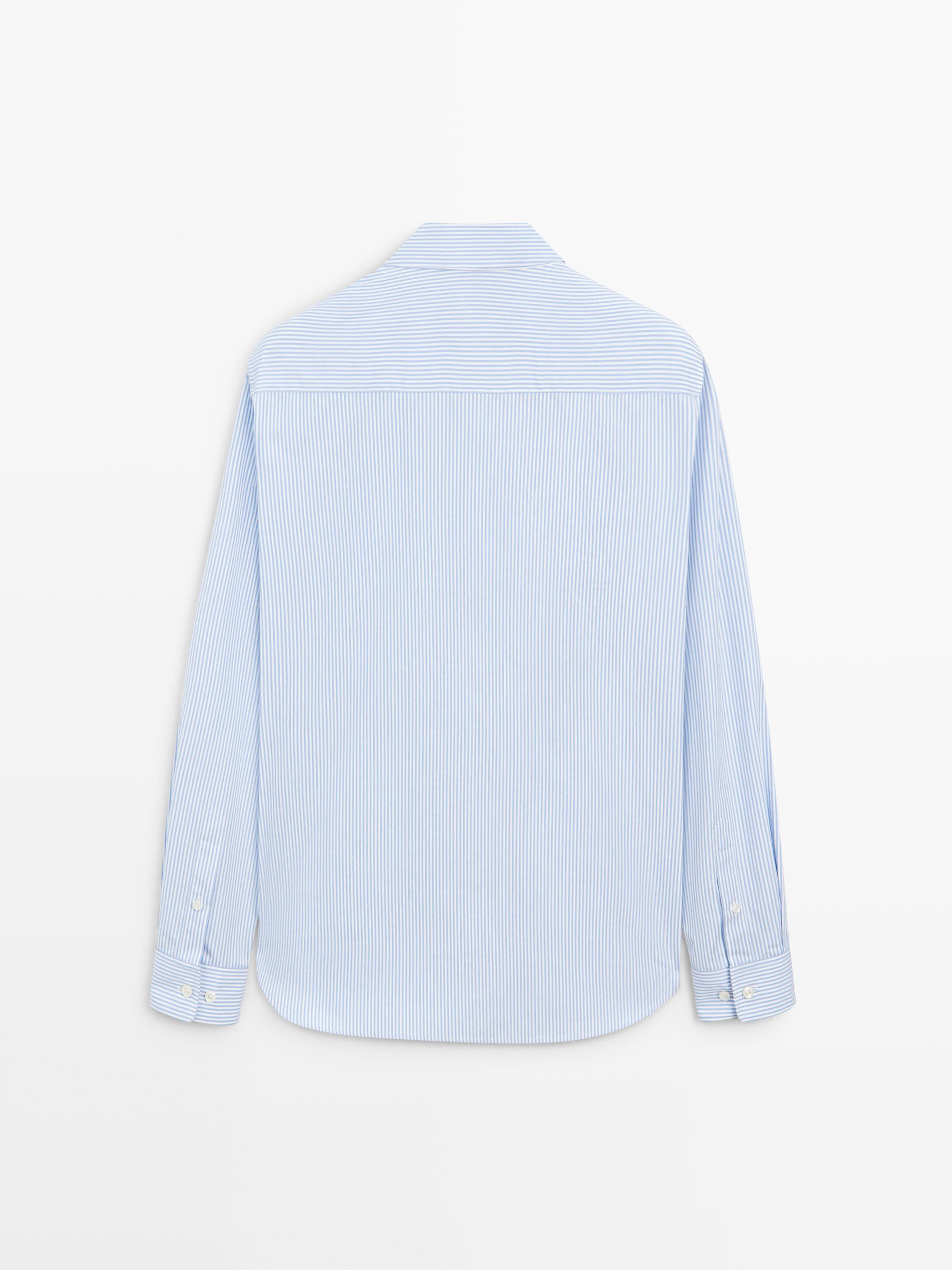 Chemise à rayures regular fit 100 % coton