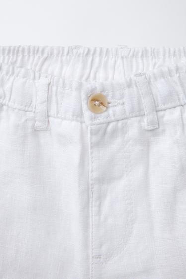 SHORT 100 % LIN - Blanc de Zara - Image 2