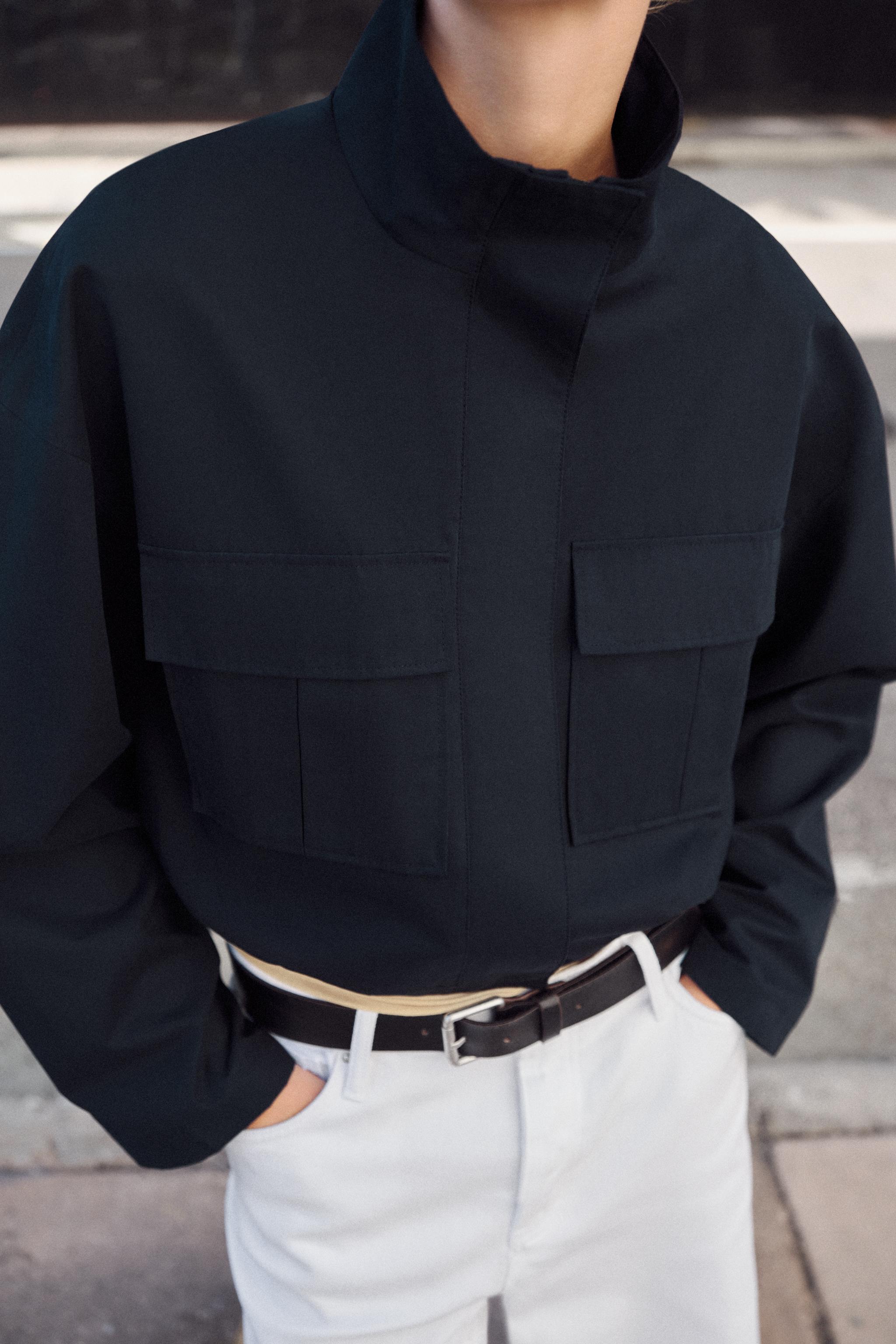 CROPPED HIGH COLLAR JACKET