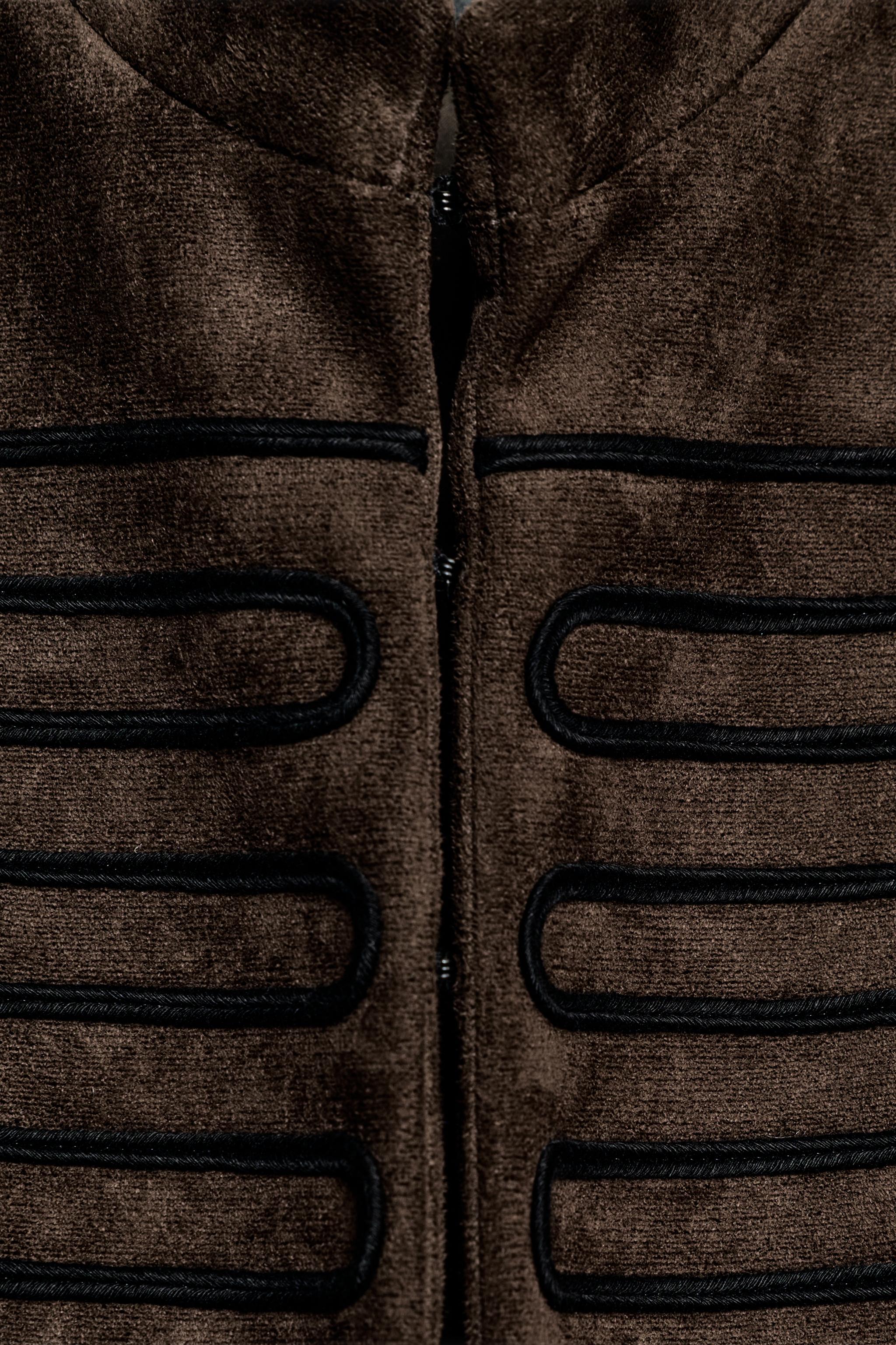 FAUX SUEDE FROG FASTENING VEST