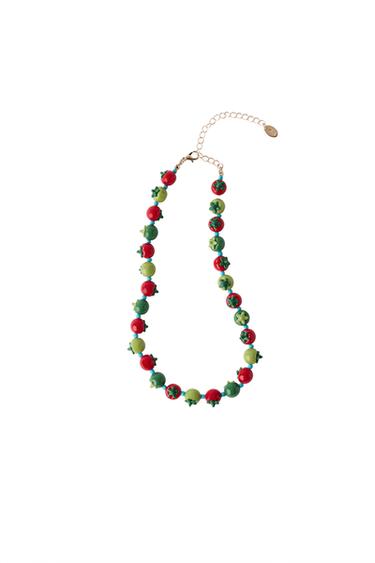 COLLAR ABALORIOS TOMATES - Rojo de Zara
