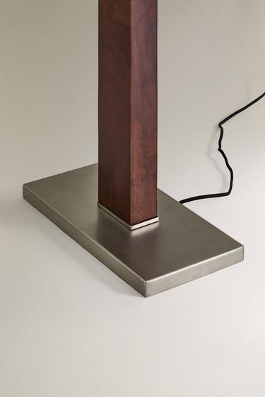 METAL AND WOOD FLOOR LAMP - Brown by Zara - Image 4