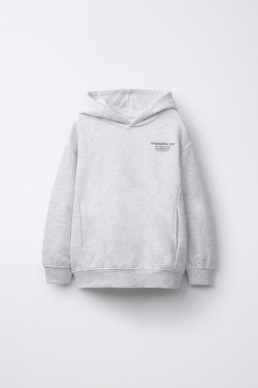 Zara SPORTY HOODED SWEATSHIRT - Gray marl - Image 0