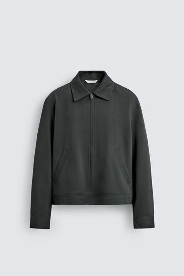 REGULAR FIT OVERSHIRT - Dark khaki by Zara