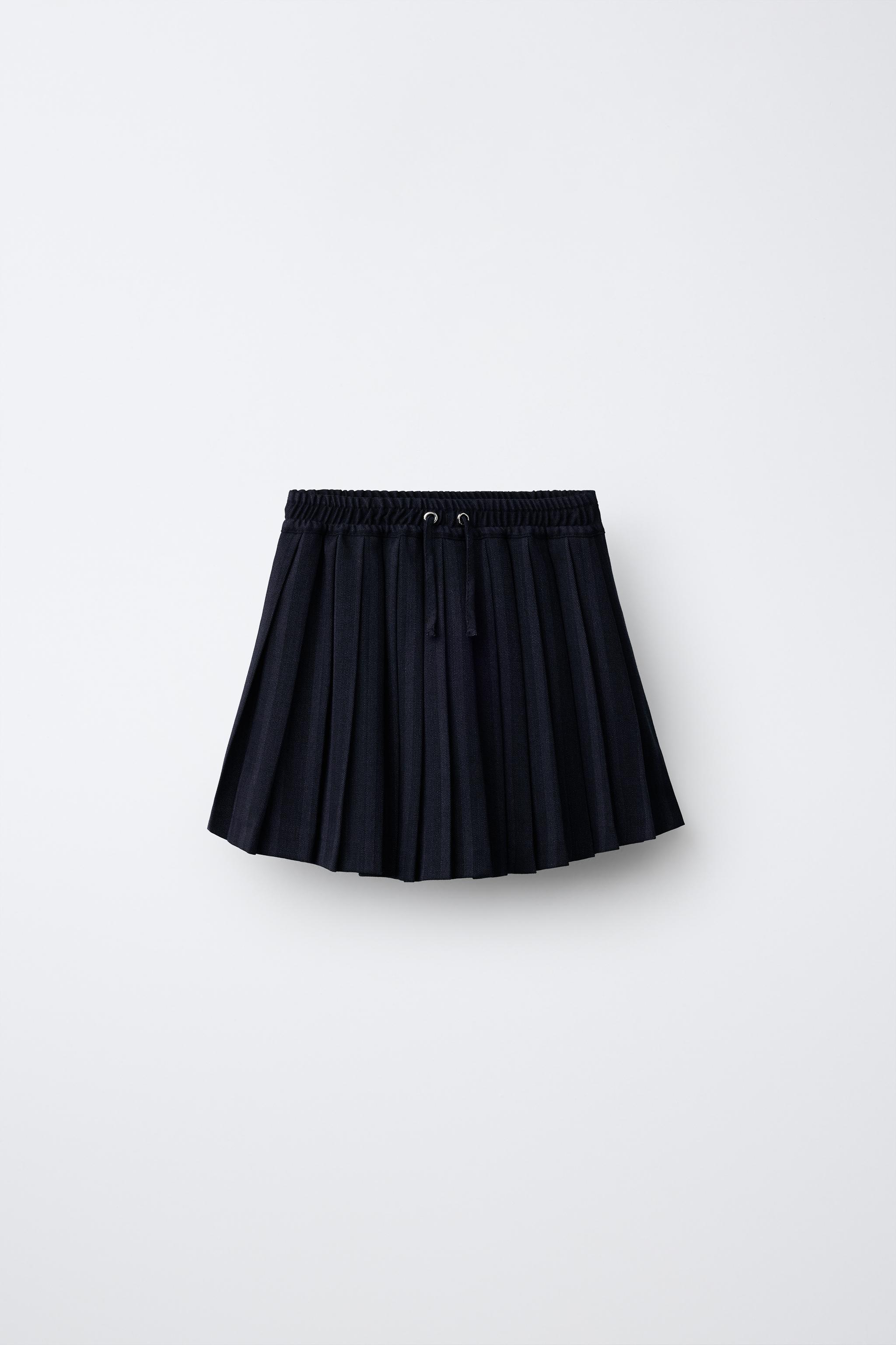 STRIPED PLEATED SKIRT