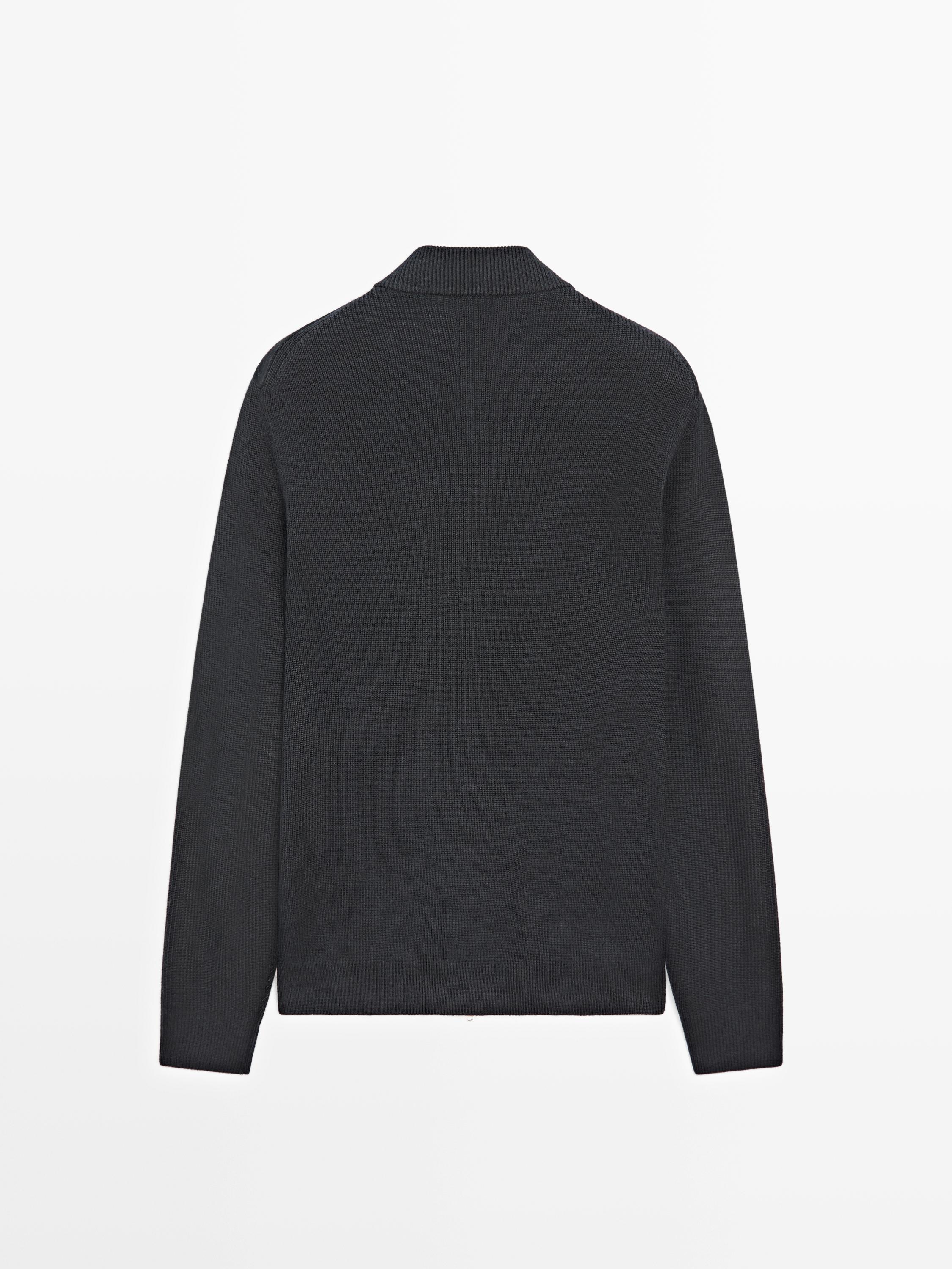 Wool and suede leather blend bomber jacket