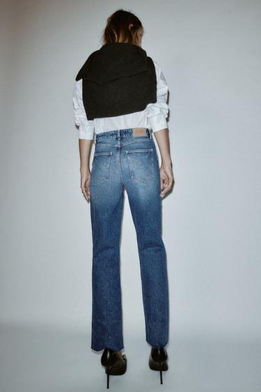 JEAN Z.09 DROIT TAILLE HAUTE À CEINTURE CROISÉE - bleu jean de Zara - Image 4