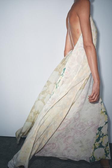 Zara FLORAL PATCHWORK DRESS ZW COLLECTION - Beige