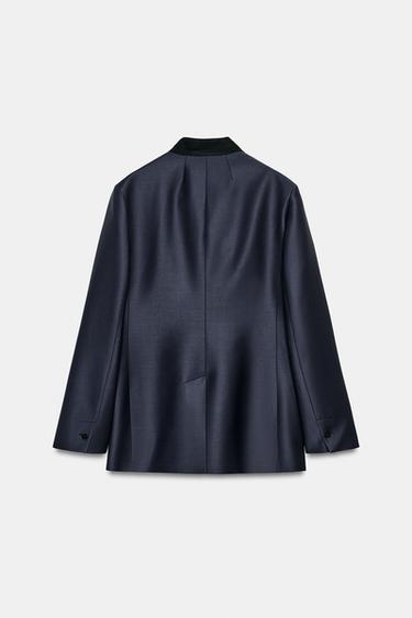 BLAZER AJUSTÉE CONTRASTE ZW COLLECTION - Bleu marine de Zara - Image 5