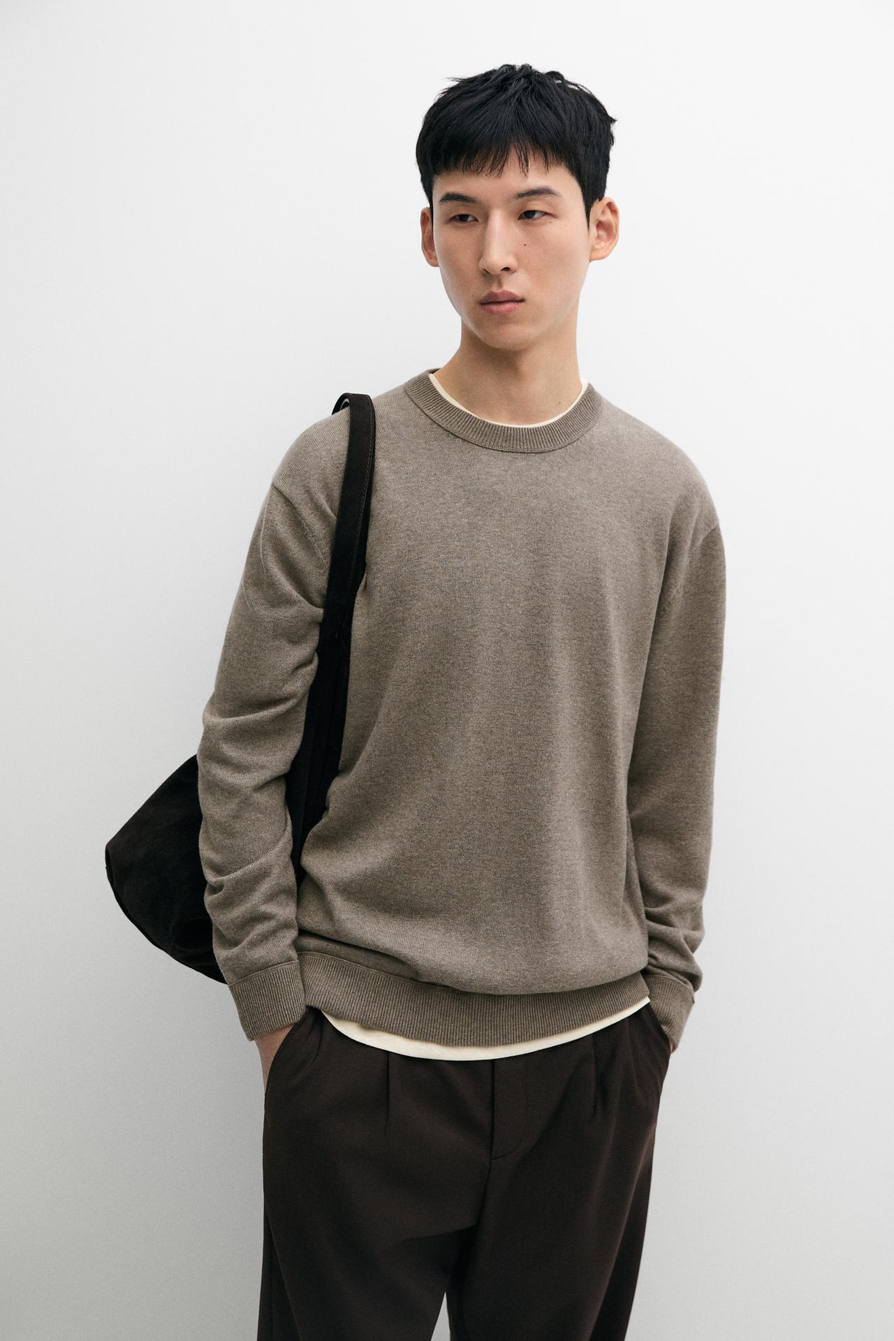 Cotton blend knit sweater — 548