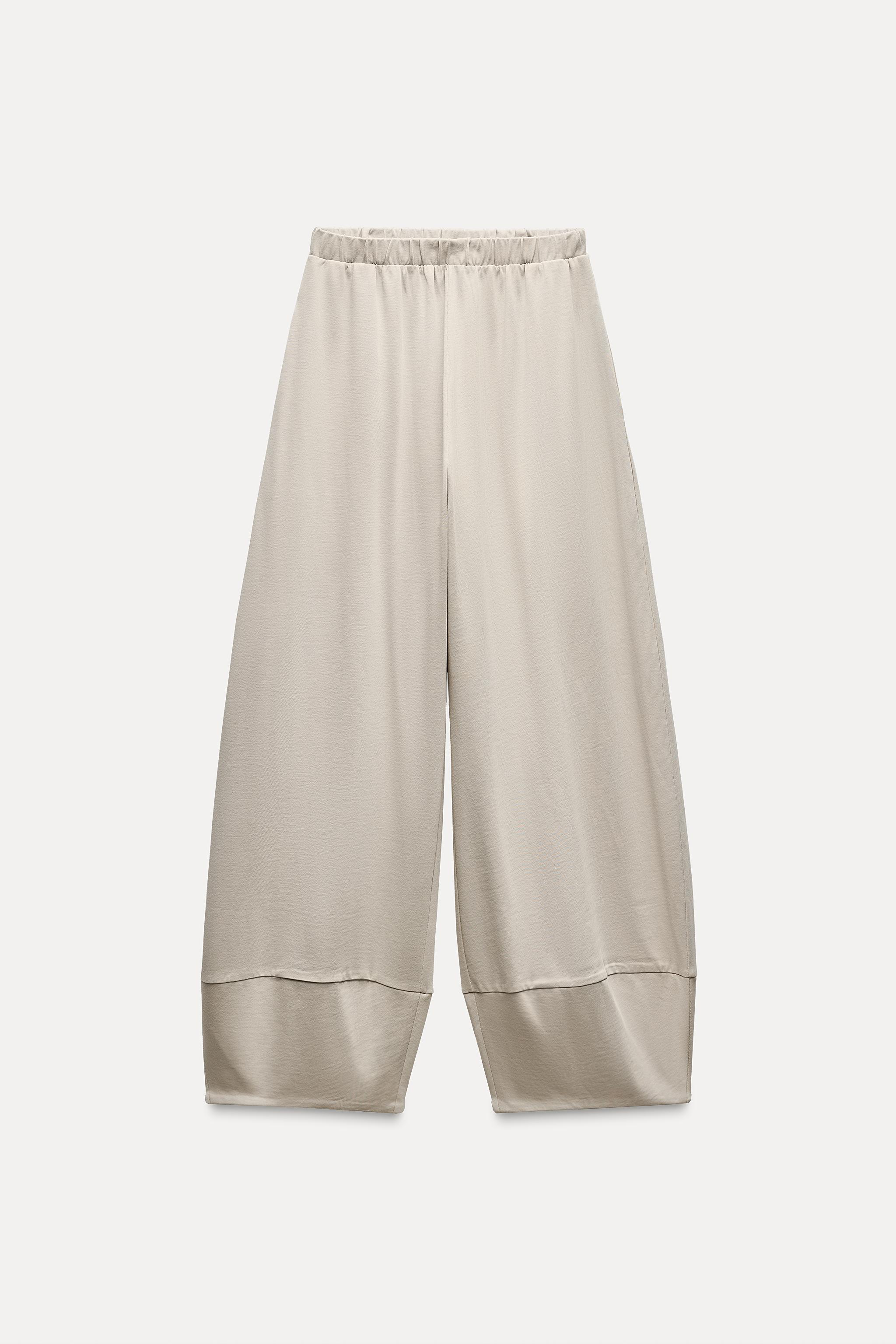 HEAVY COTTON BALLOON PANTS - Sand | ZARA United States