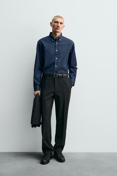 COTTON - CASHMERE DENIM SHIRT - Blue by Zara