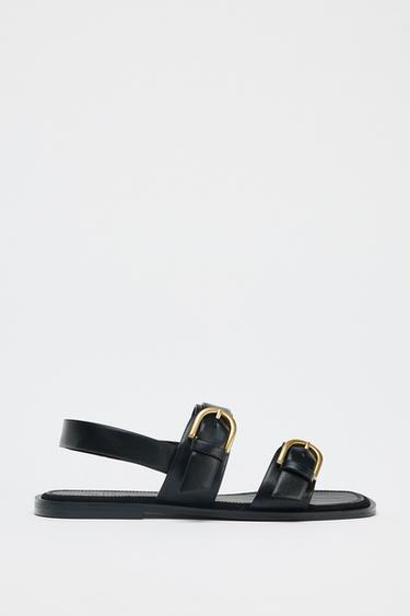 SANDALIA HEBILLA DOBLE - Negro de Zara