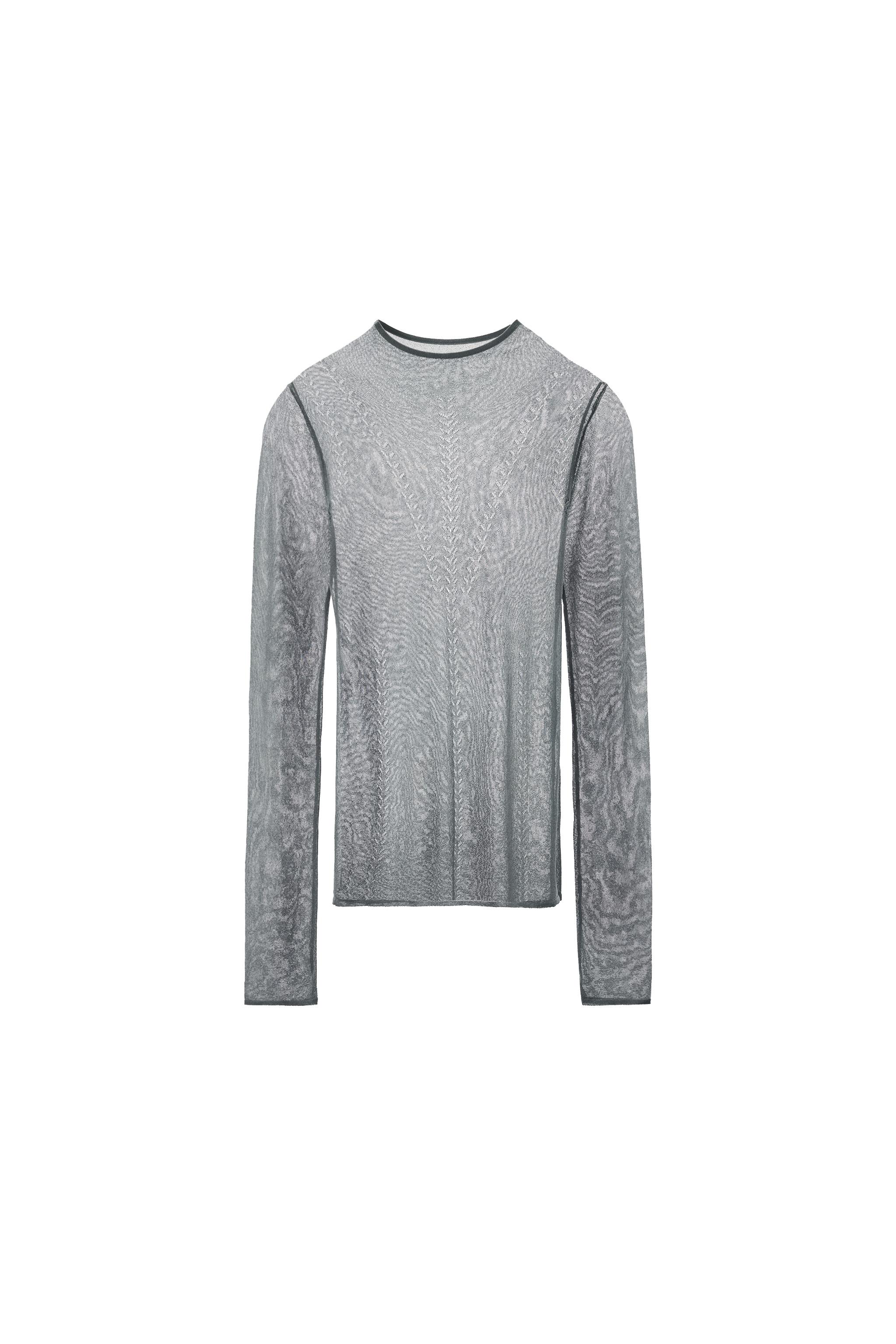 VISCOSE BLEND PERFORATED T-SHIRT
