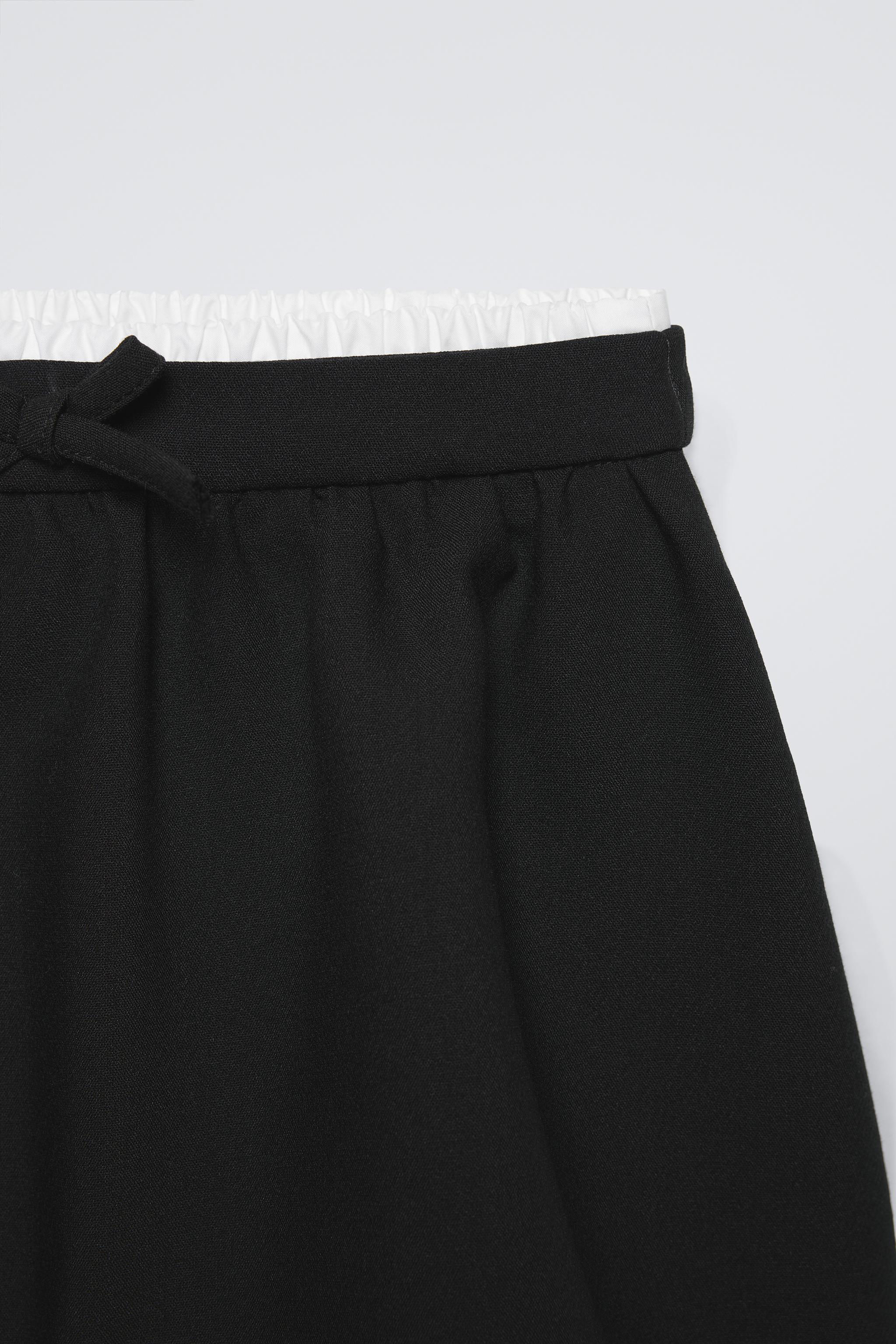 DOUBLE WAISTBAND BALLOON SKIRT - Black | ZARA United States DOUBLE WAISTBAND BALLOON SKIRT - Black | ZARA United States