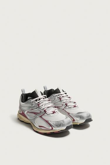 Zara CHUNKY SOLE SNEAKERS - Silver