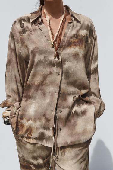 TIE-DYE SHIRT - Brown by Zara