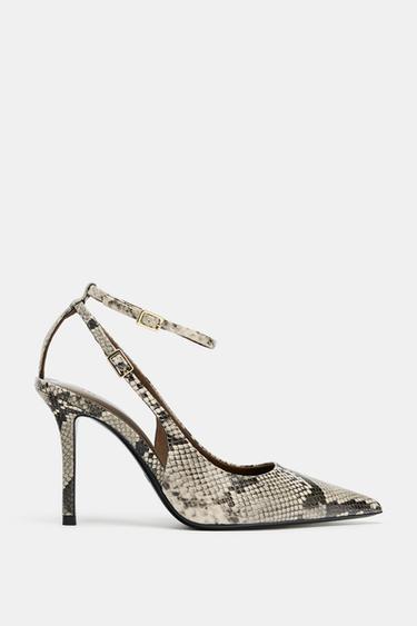 ANIMAL PRINT SLINGBACK HEELED SHOES - Snakeskin by Zara