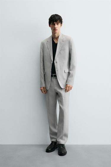 TRAJE 100% LINO - Fucsia de Zara - Imagen 0