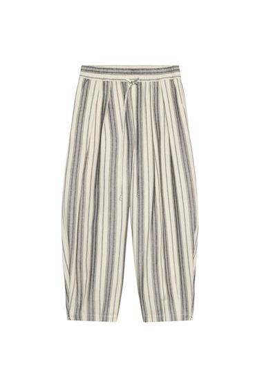 БРЮКИ В ПОЛОСКУ В ПИЖАМНОМ СТИЛЕ — ZW COLLECTION — ЭКРЮ / ЧЕРНЫЙ от Zara