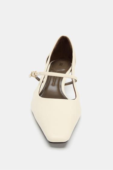 HEELED SHOES WITH SIDE CUT-OUTS - White by Zara - Image 3