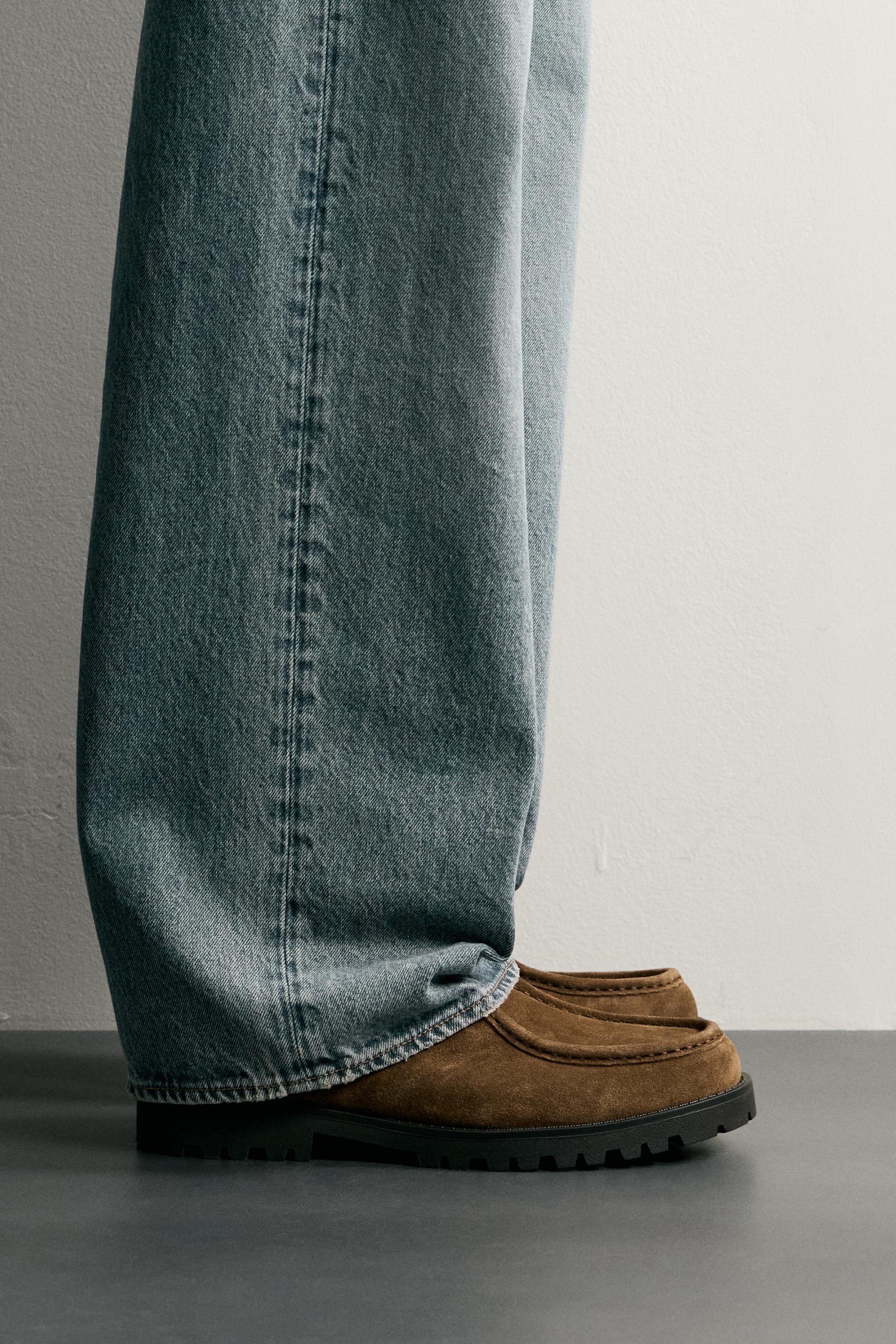Обувь Zara LEATHER LUG SOLE SHOES